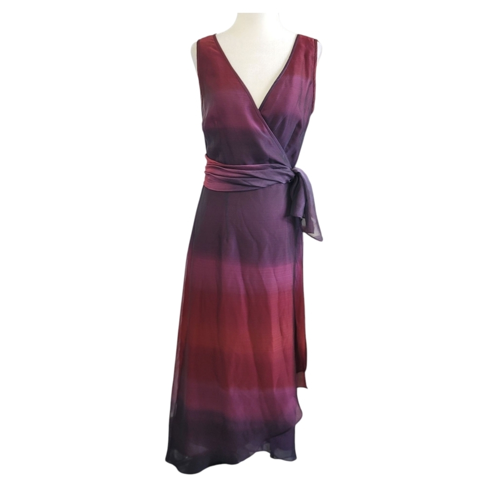 Kay Unger New york tye dye Maxi Wrap dress Newyork